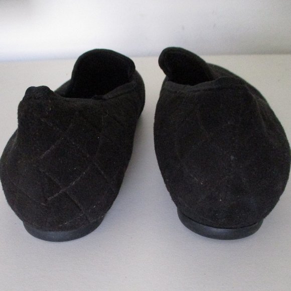 Munro American Womens Black Suede Diamond Stitch Casual Loafer - Size 5.5WW - Picture 5 of 9